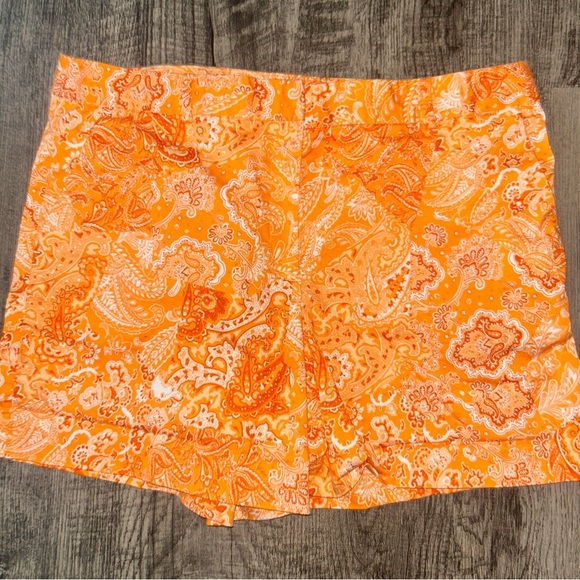 Michaels Orange Bermuda Shorts with Vintage Floral Print - Picture 2 of 5